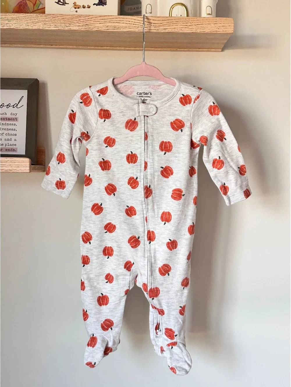 Carters Pumpkin Footie Sz 3-6m